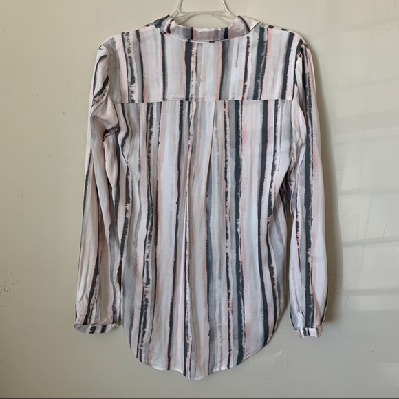 Cloth & Stone Anthropologie Stripe Button Down Long Sleeve Top Size S - Picture 2 of 6